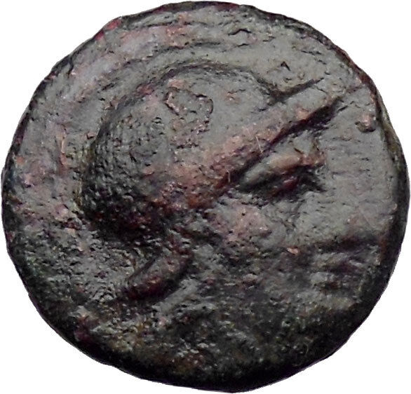 Aigai in Aiolis 2nd cent BC Very Rare Ancient Greek Coin Nude Zeus Cult i30113