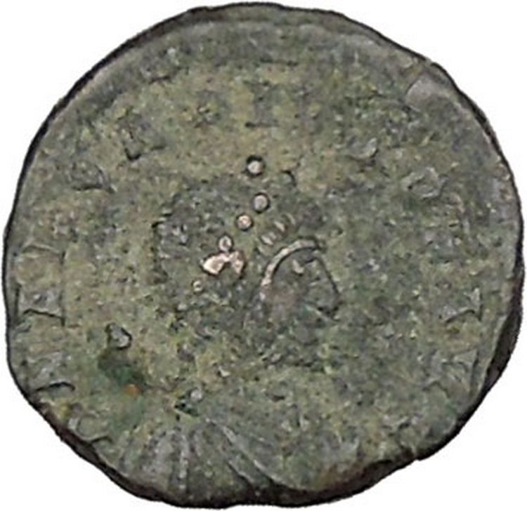 ARCADIUS 388AD Ancient Roman Coin VICTORY Nike Chi-Rho Christ Monogram i42445