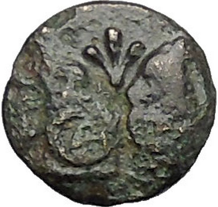 KEBREN in TROAS 420BC Ram Heads Monogram Authentic Ancient Greek Coin i49589