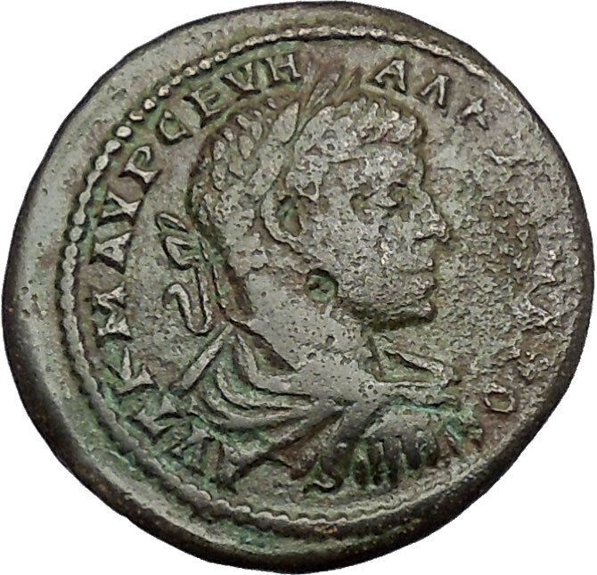 SEVERUS ALEXANDER 222AD Dionysopolis SERAPIS ALTAR Ancient Roman Coin i50987