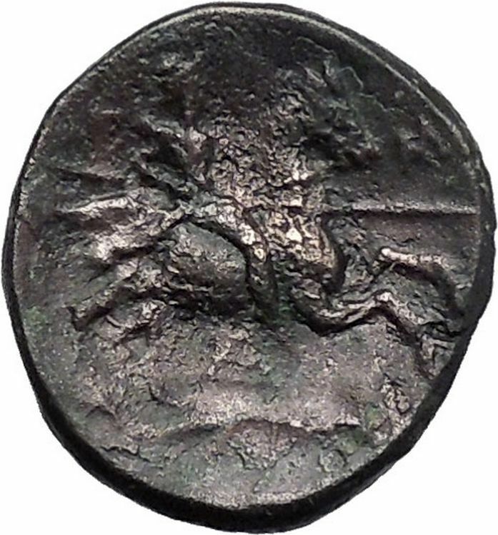 LARISSA in THESSALY 350BC NYMPH & HORSEMAN Authentic Ancient Greek Coin i49150