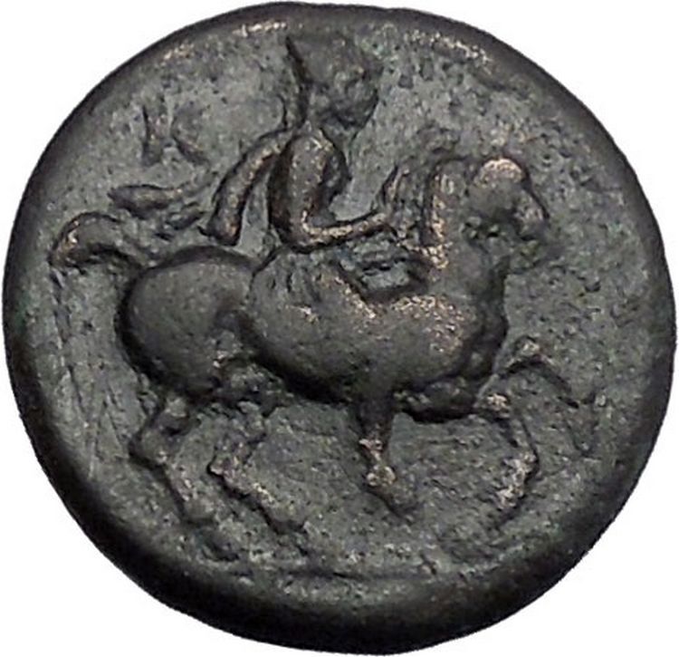 KRANNON in THESSALY 400BC Horseman Hydria Authentic Ancient Greek Coin i49156