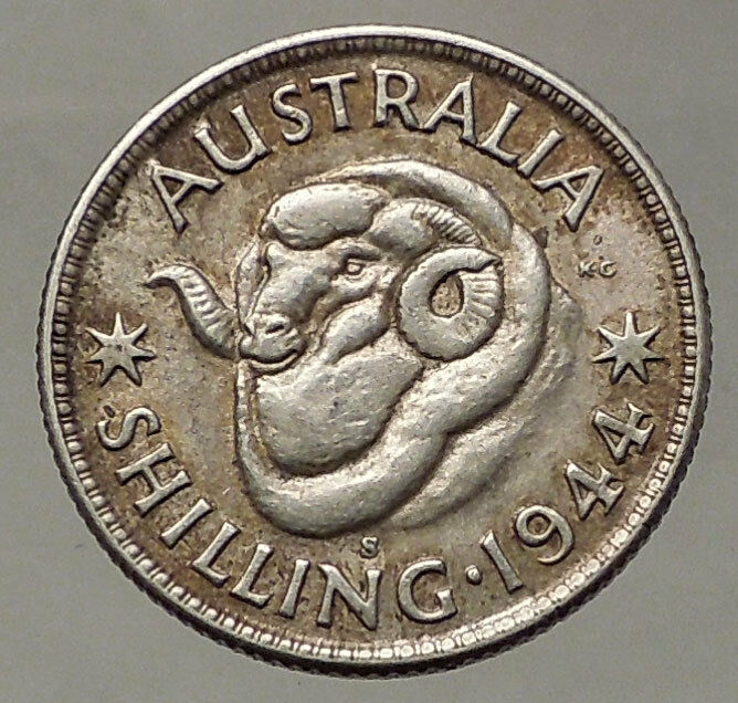 1944 AUSTRALIA Silver SHILLING Coin King George VI of United Kingdom RAM i57845