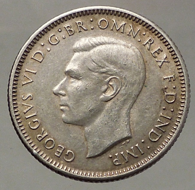 1944 AUSTRALIA Silver SHILLING Coin King George VI of United Kingdom RAM i57845