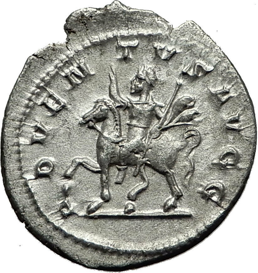 PHILIP I the ARAB on horse 245AD Rome Authentic Ancient Silver Roman Coin i59186