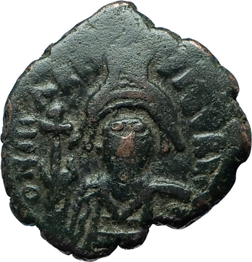 MAURICE TIBERIUS 582AD Constantinople Half Follis Ancient Byzantine Coin i66098