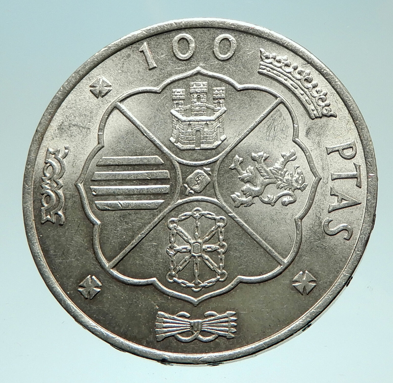 1966 Spain Large Franco Cadillo Genuine Silver 100 Pesetas Spanish Coin i76031