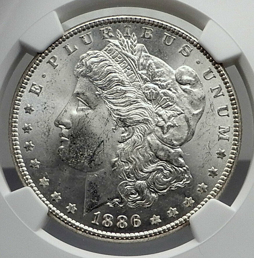 1886 UNITED STATES of America SILVER Morgan US Dollar Coin EAGLE NGC MS i80055