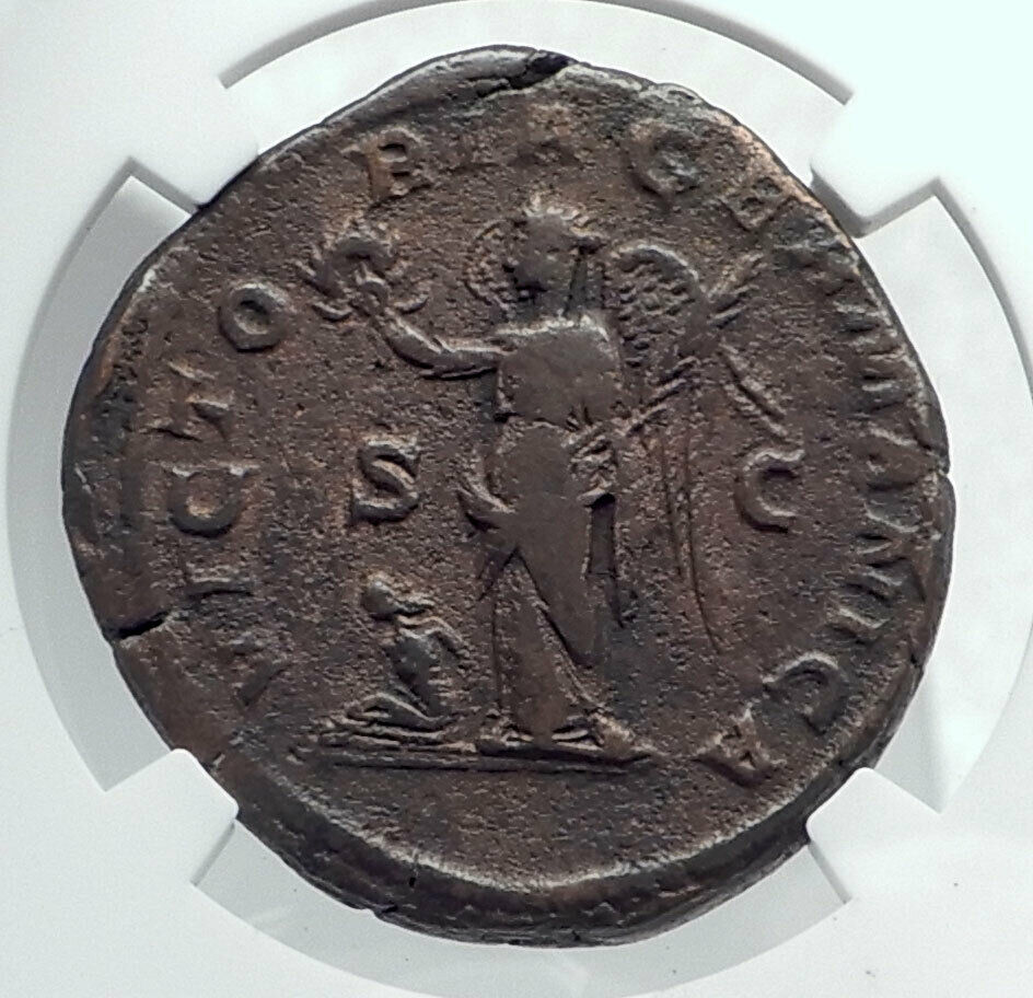 MAXIMINUS I Thrax Ancient 235AD Sestertius Roman Coin GERMANY VICTORY NGC i81689