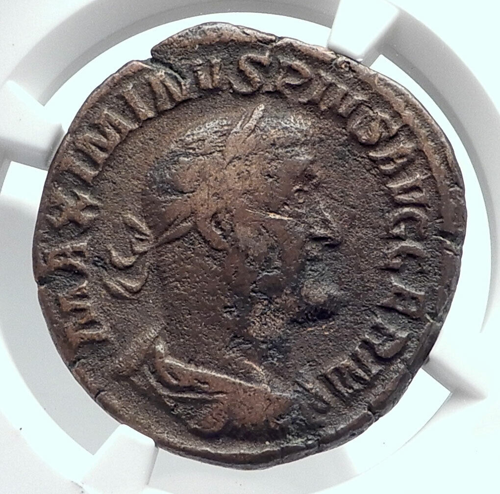 MAXIMINUS I Thrax Ancient 235AD Sestertius Roman Coin GERMANY VICTORY NGC i81689