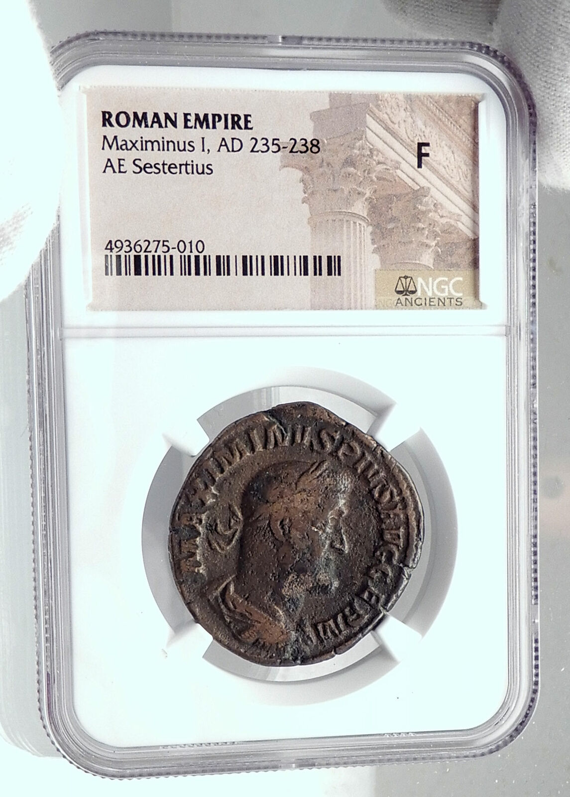 MAXIMINUS I Thrax Ancient 235AD Sestertius Roman Coin GERMANY VICTORY NGC i81689