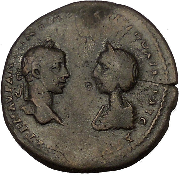 ELAGABALUS and JULIA MAESA 218AD Marcianopolis NEMESIS Ancient Roman Coin i53985