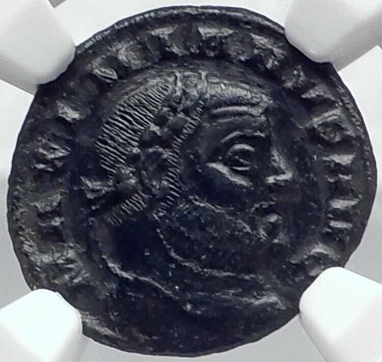 GALERIUS Authentic Ancient Siscia Quarter Follis Roman Coin GENIUS NGC i82223