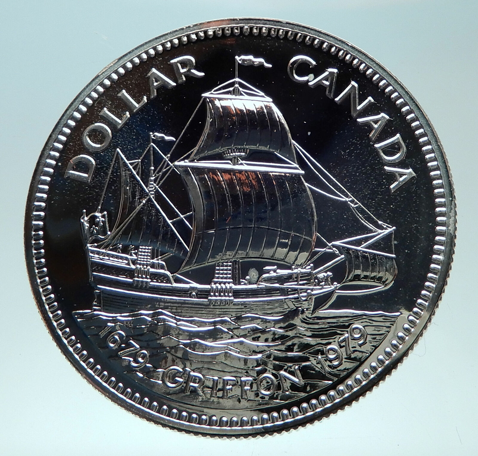 1979 CANADA UK Queen Elizabeth II OLD Griffon Ship 300Y Proof Silver Coin i82308