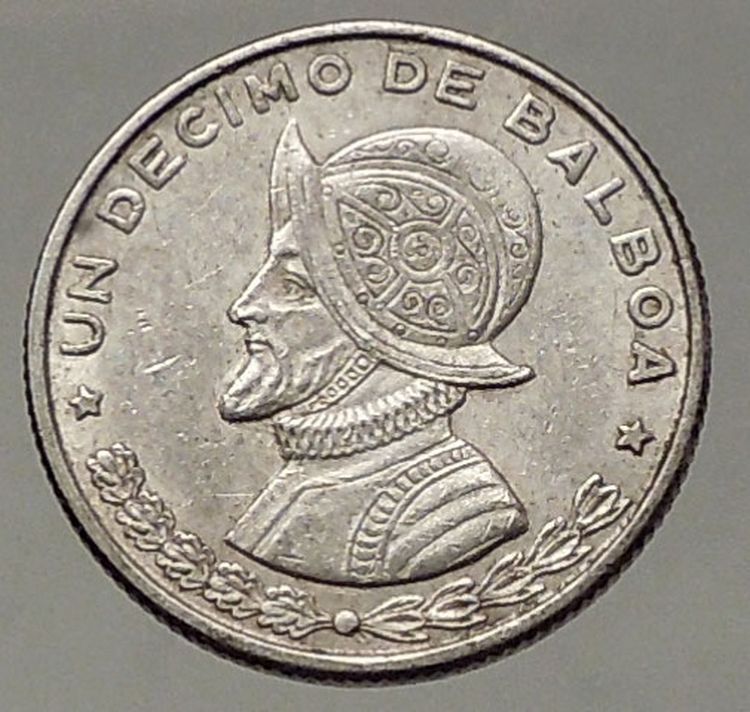 1961 PANAMA - Tenth 1/10th Spanish Conquistador HERO BALBOA Silver Coin i57784