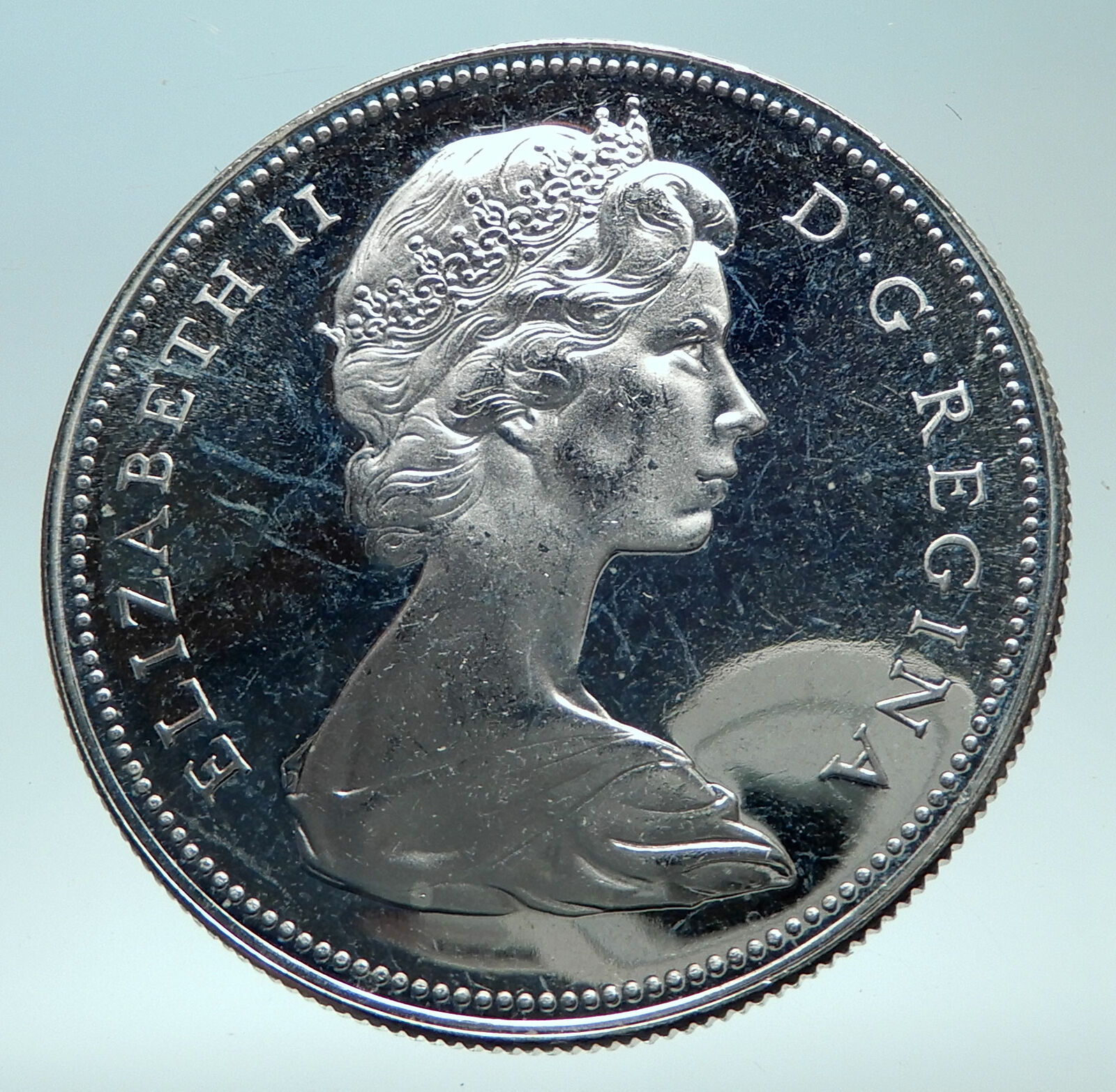 1966 CANADA w UK Queen Elizabeth II Voyagers Genuine Silver Dollar Coin i82300