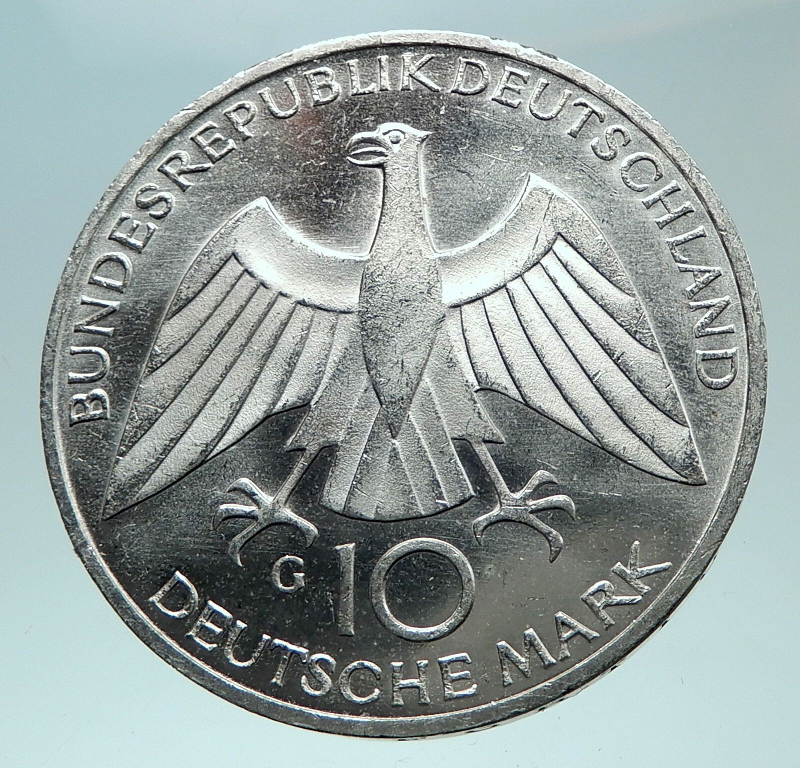 1972 Germany Munich Summer Olympics Games Schleife 10 Mark Silver Coin i82410