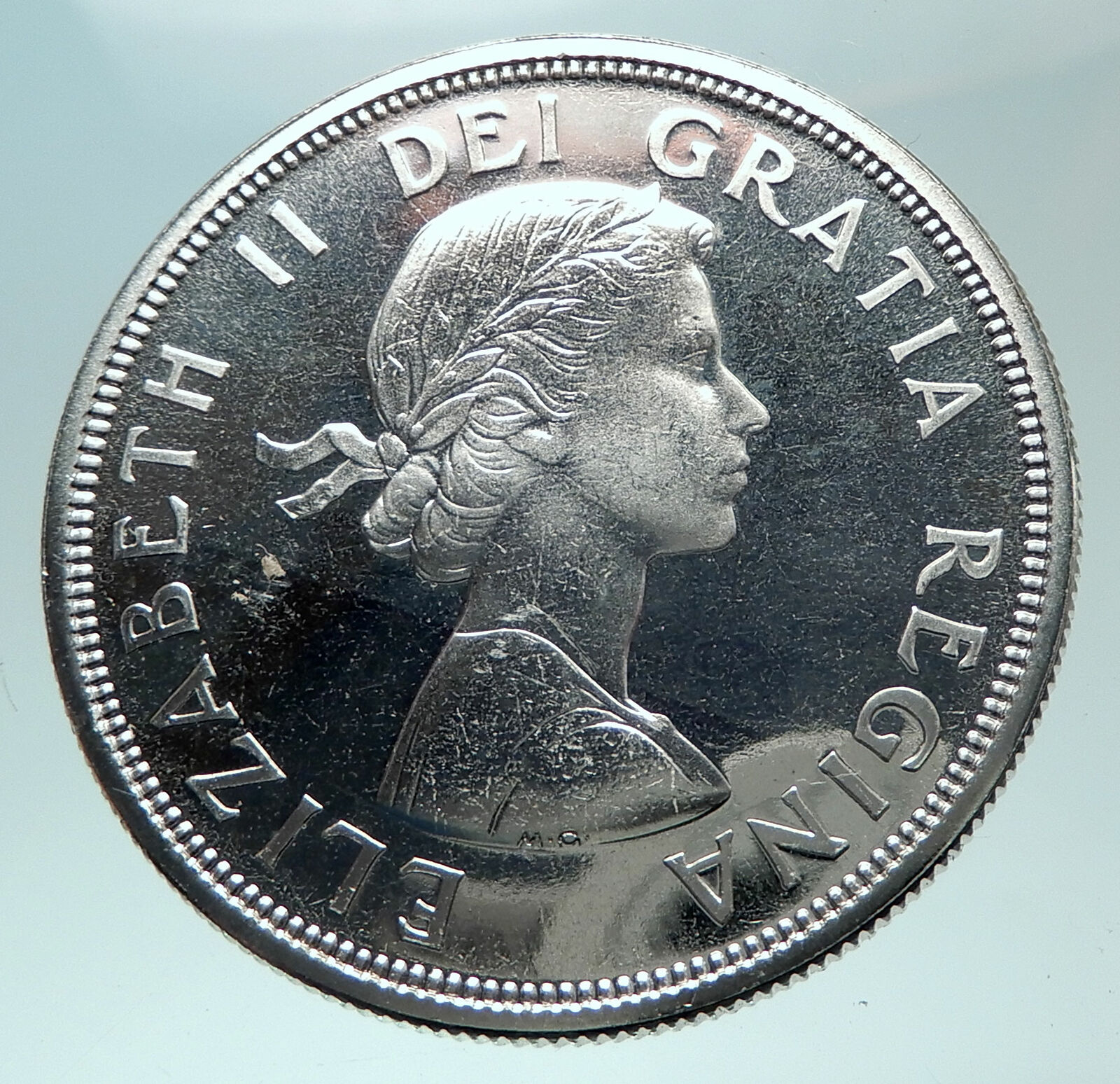 1964 CANADA Quebec Charlottetown Antique Genuine BIG SILVER Dollar Coin i82396