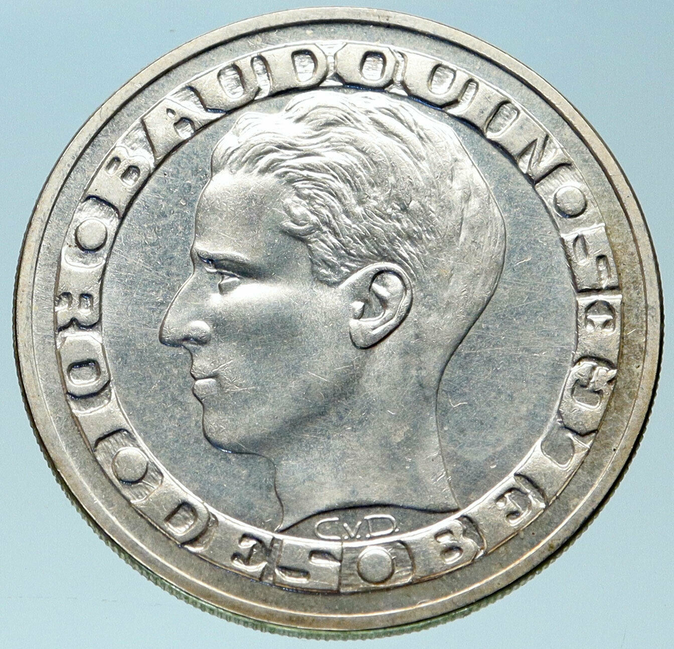 1958 BELGIUM BRUSSELS WORLD's FAIR 58 Baudouin Silver 50 Francs Coin i82811