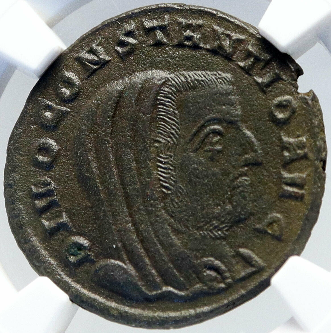 DIVUS CONSTANTIUS I Chlorus Memorial Altar Ancient 305AD Roman Coin NGC i82602