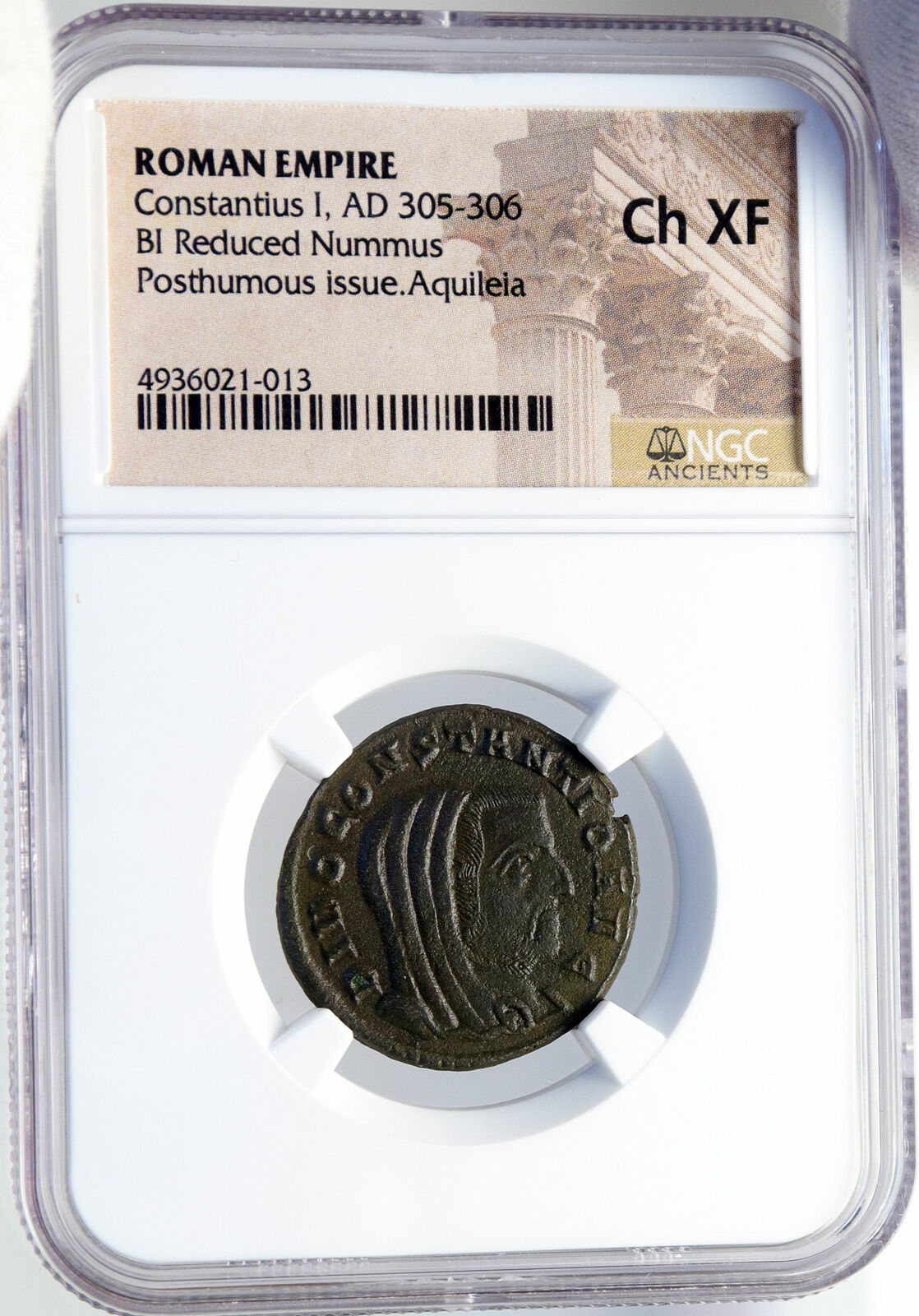 DIVUS CONSTANTIUS I Chlorus Memorial Altar Ancient 305AD Roman Coin NGC i82602