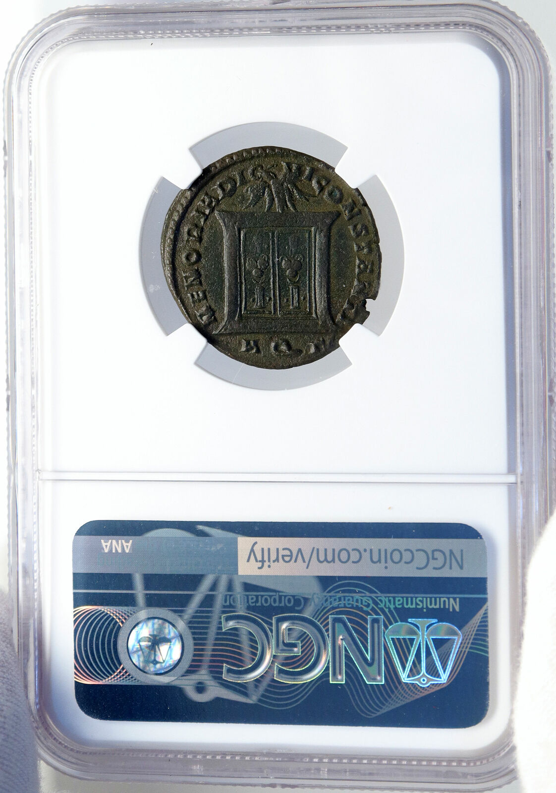 DIVUS CONSTANTIUS I Chlorus Memorial Altar Ancient 305AD Roman Coin NGC i82602