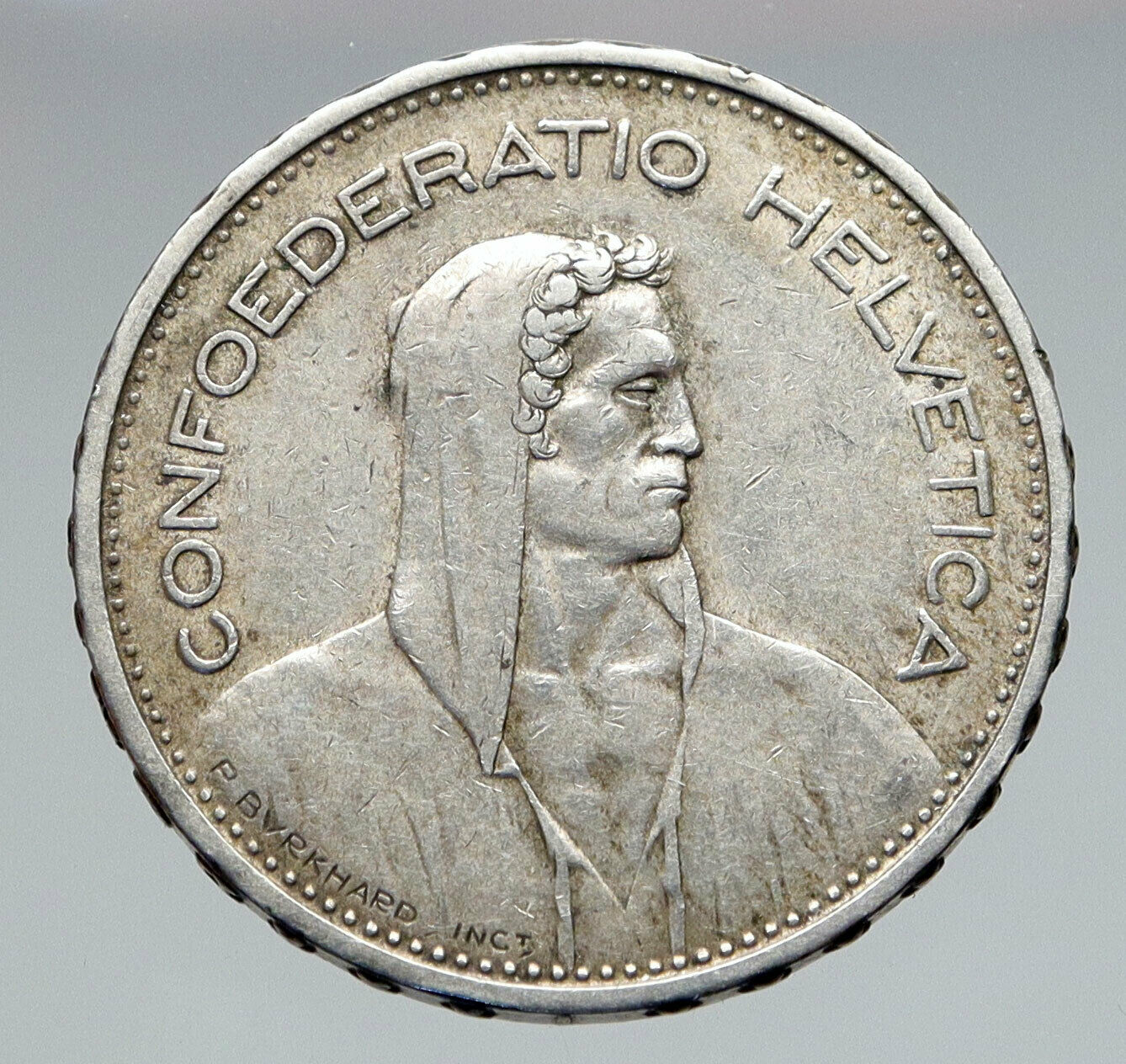 1933 Switzerland Founding HERO WILLIAM TELL 5 Francs Silver Swiss Coin i83056