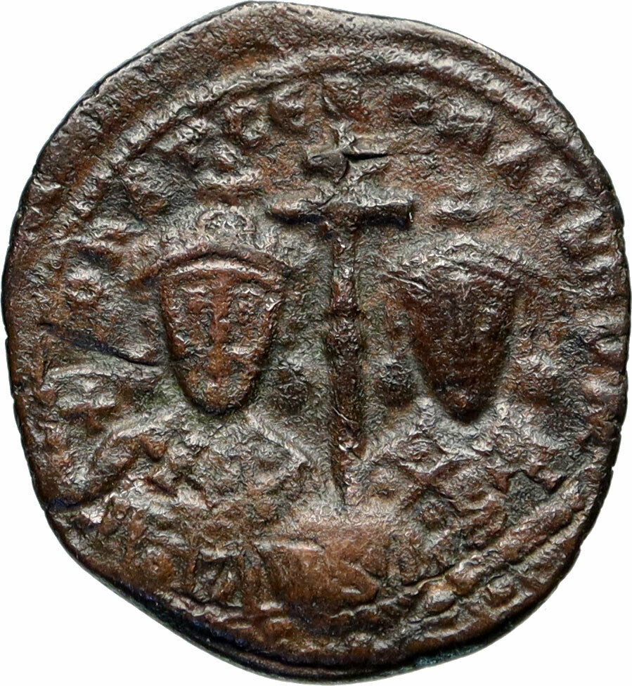 CONSTANTINE VII & ROMANUS II RARE Ancient 945AD Byzantine Follis Coin i83026