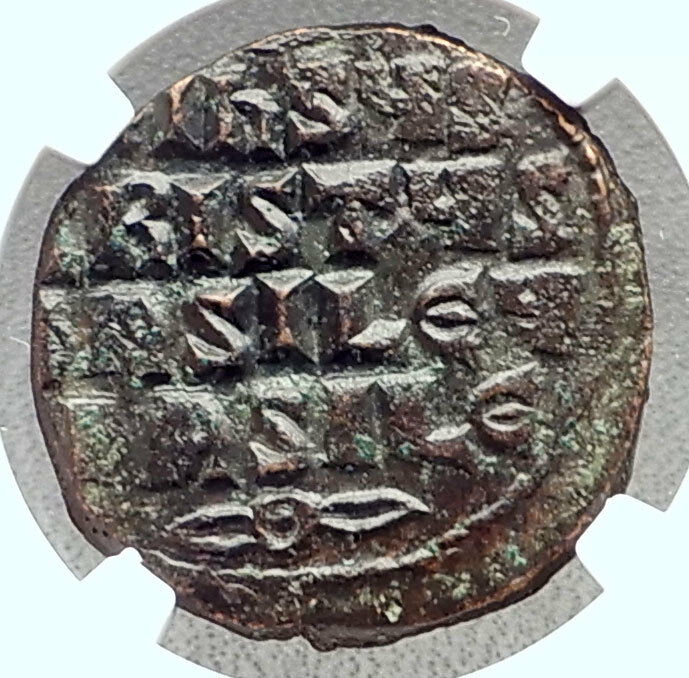 JESUS CHRIST Class A3 Anonymous Ancient 1020AD Byzantine Follis Coin NGC i72348