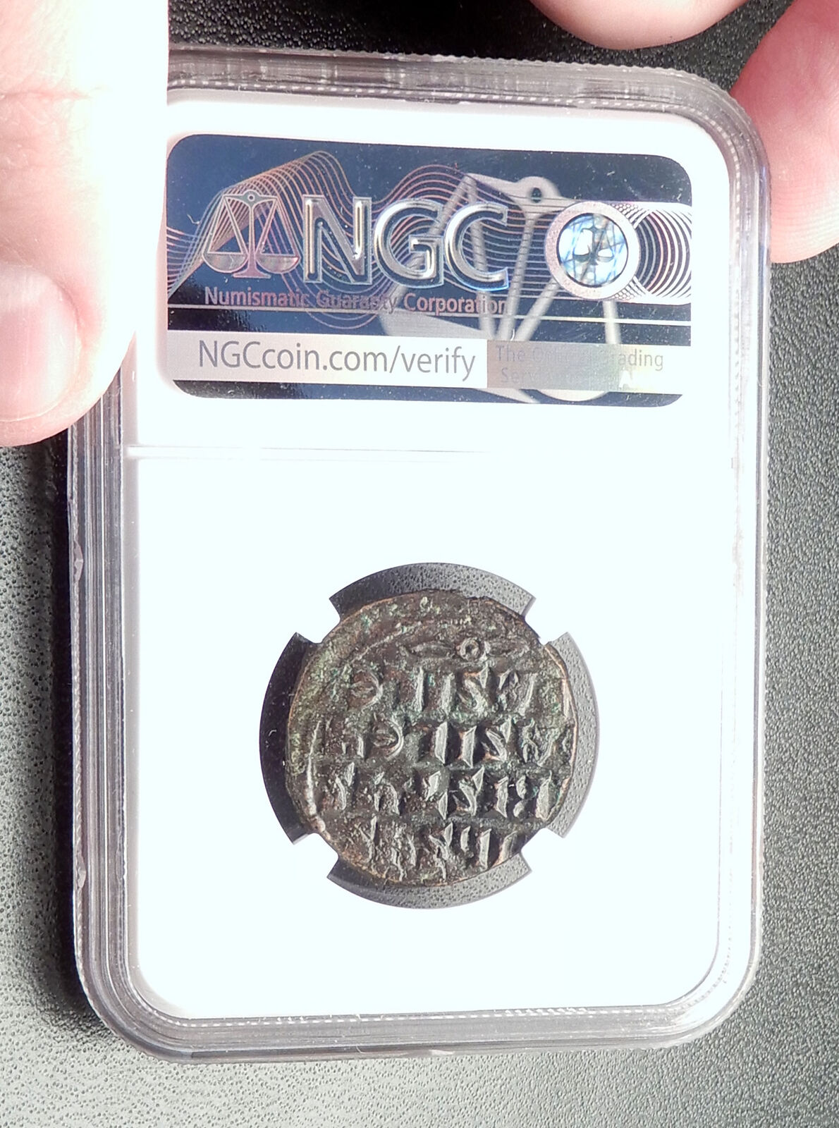 JESUS CHRIST Class A3 Anonymous Ancient 1020AD Byzantine Follis Coin NGC i72348