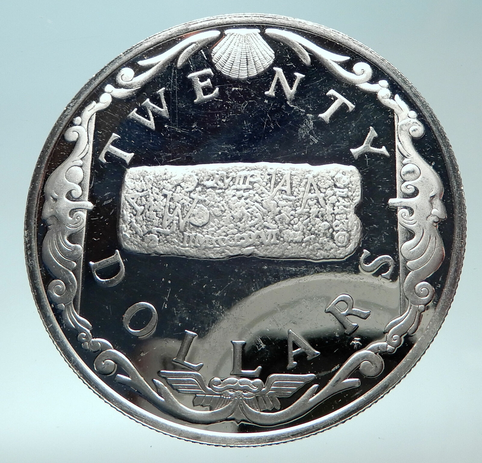 1985 British Virgin Islands with TREASURE Genuine Proof Silver $20 Coin i82291