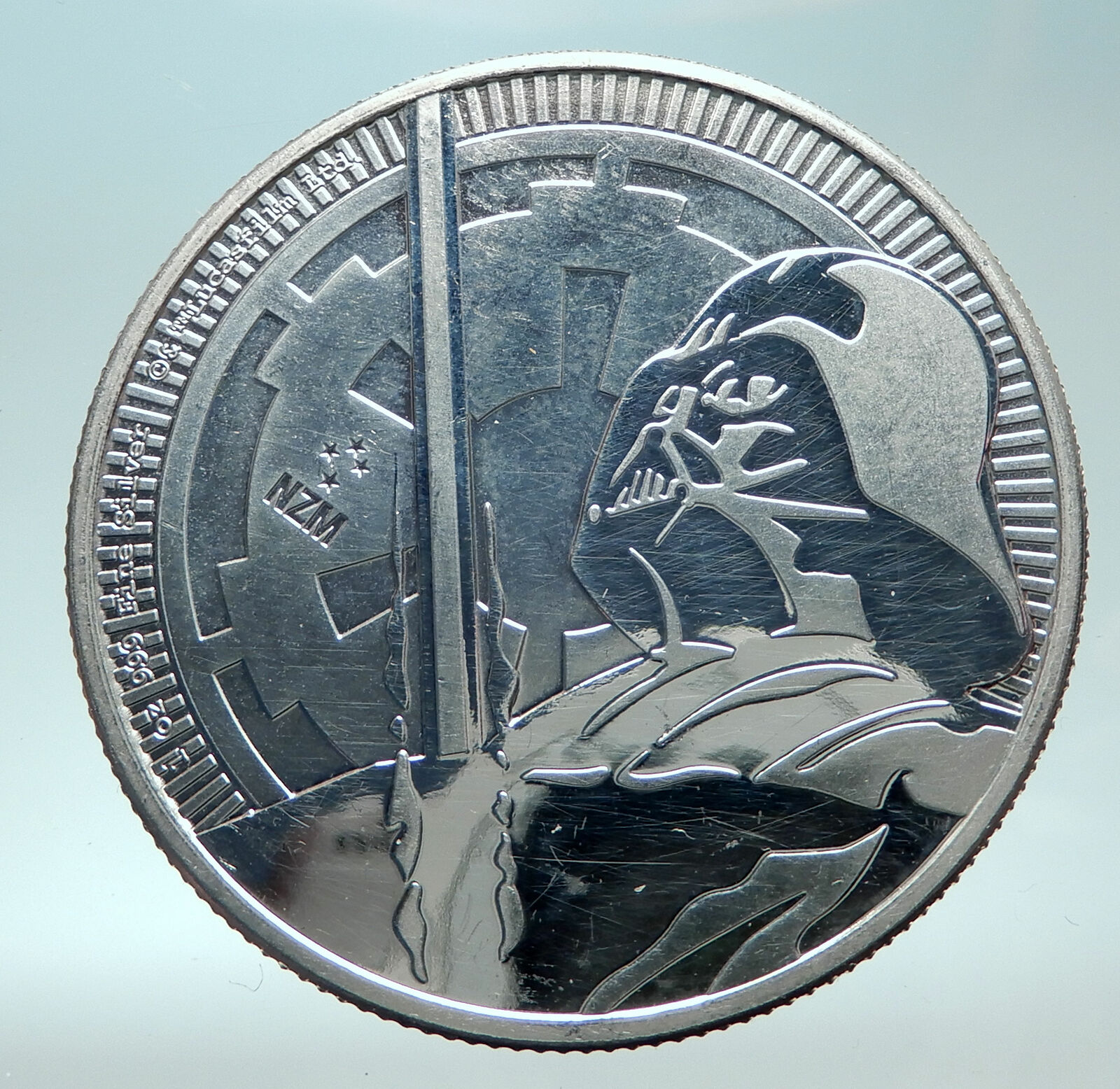 2018 NIUE UK Queen Elizabeth II Star Wars DARTH VADER Silver $2 Medal i82297