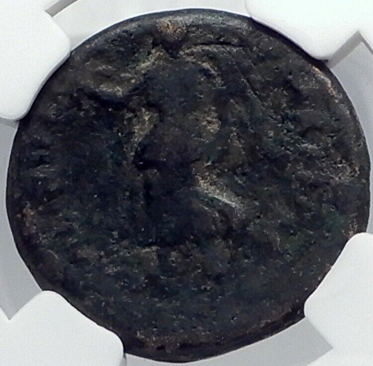 TRAJAN Ancient 115AD Caesarea Maritima Judaea Samaria Roman Coin NGC i82215