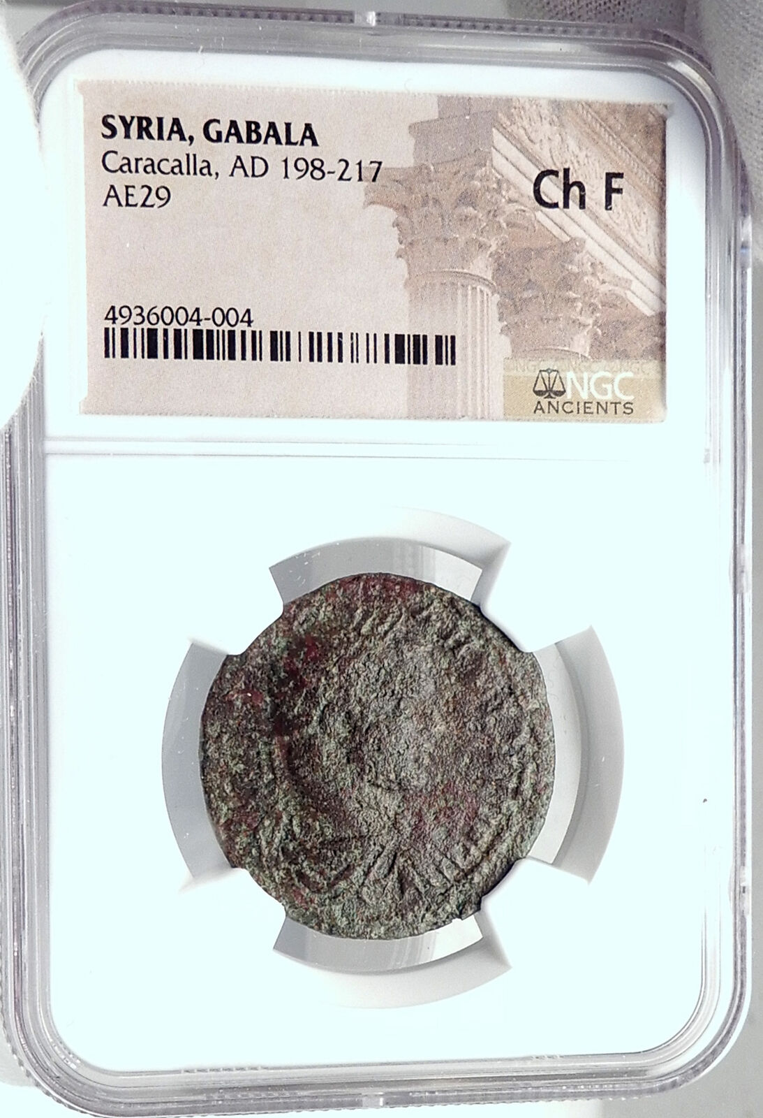 CARACALLA Very Rare Authentic Ancient Roman Coin of GABALA w ATHENA NGC i82329