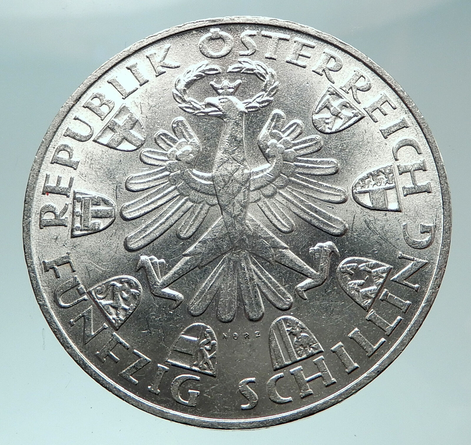 1959 AUSTRIA Tiroler Freiheit Liberation Genuine Silver 50 Shilling Coin i82421