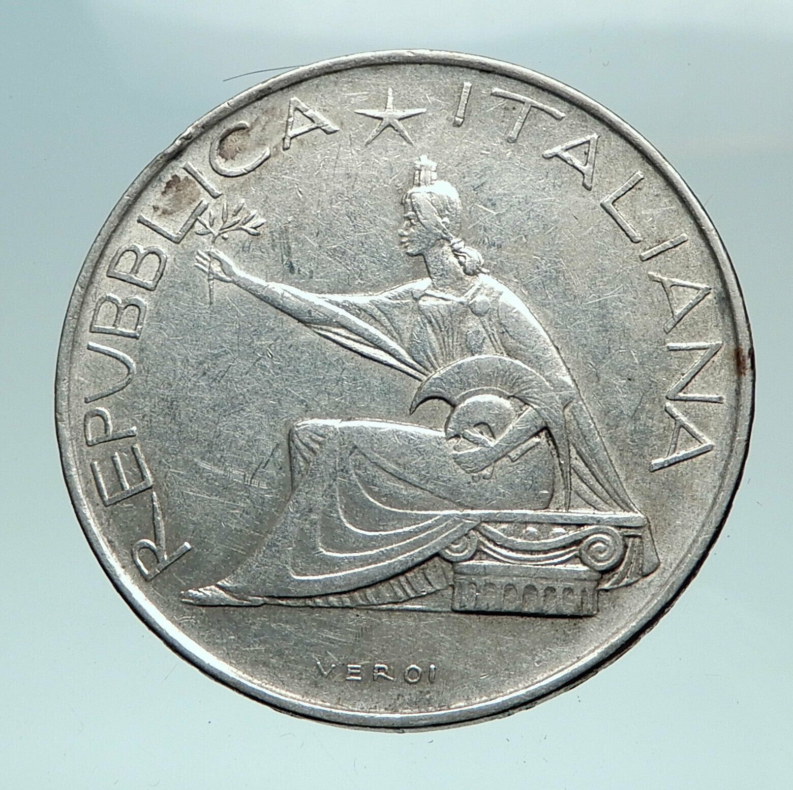 1961 ITALY Silver 500 Lire Coin ITALIAN UNIFICATION Rome Capital CHARIOT i82544