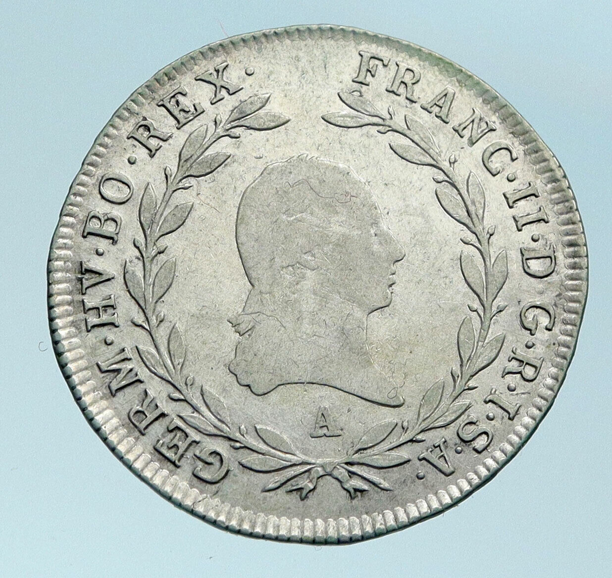 1802 A AUSTRIA w Emperor Franz II Genuine Silver 20 Kreuzer Austrian Coin i82974