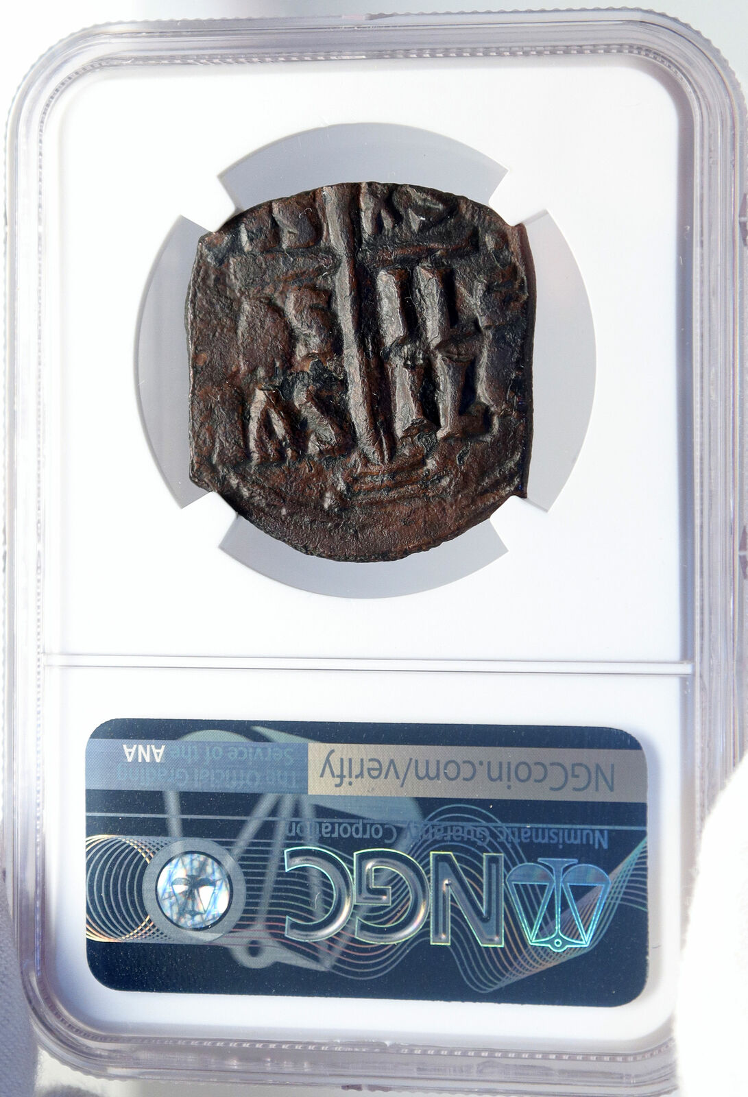 JESUS CHRIST Class B Anonymous Ancient Byzantine Follis Coin CROSS NGC i82849