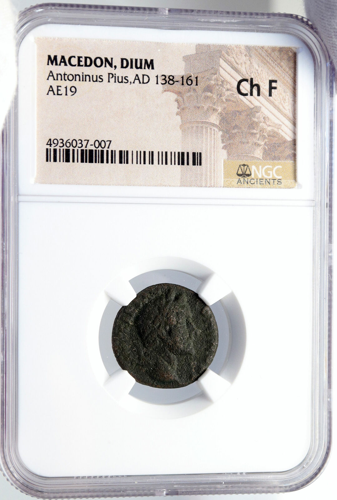 ANTONINUS PIUS Authentic Ancient Roman Coin DIUM MACEDONIA Athena NGC i82847