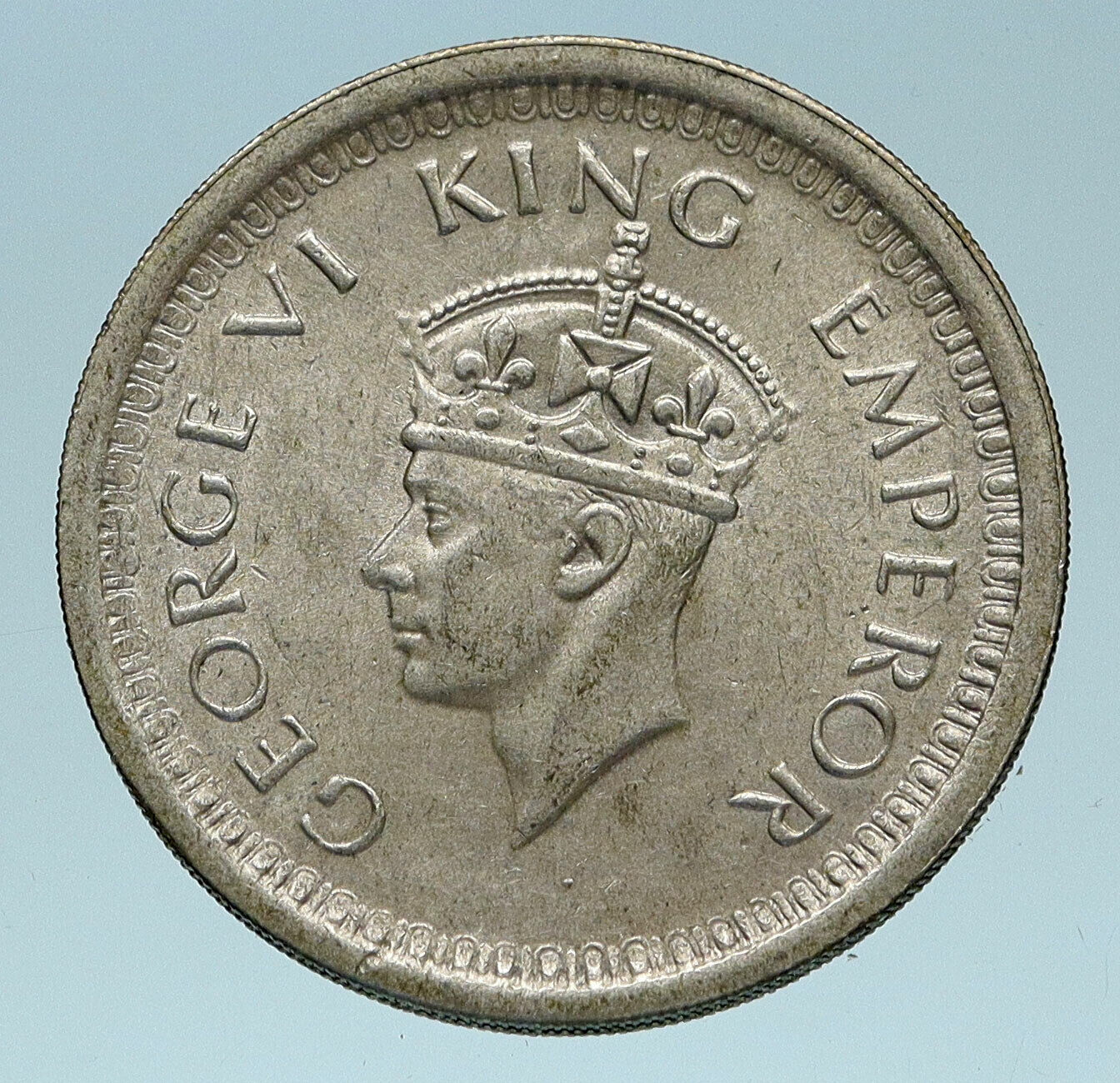 1944 INDIA UK States King George VI OLD Genuine Silver Rupee Indian Coin i83213
