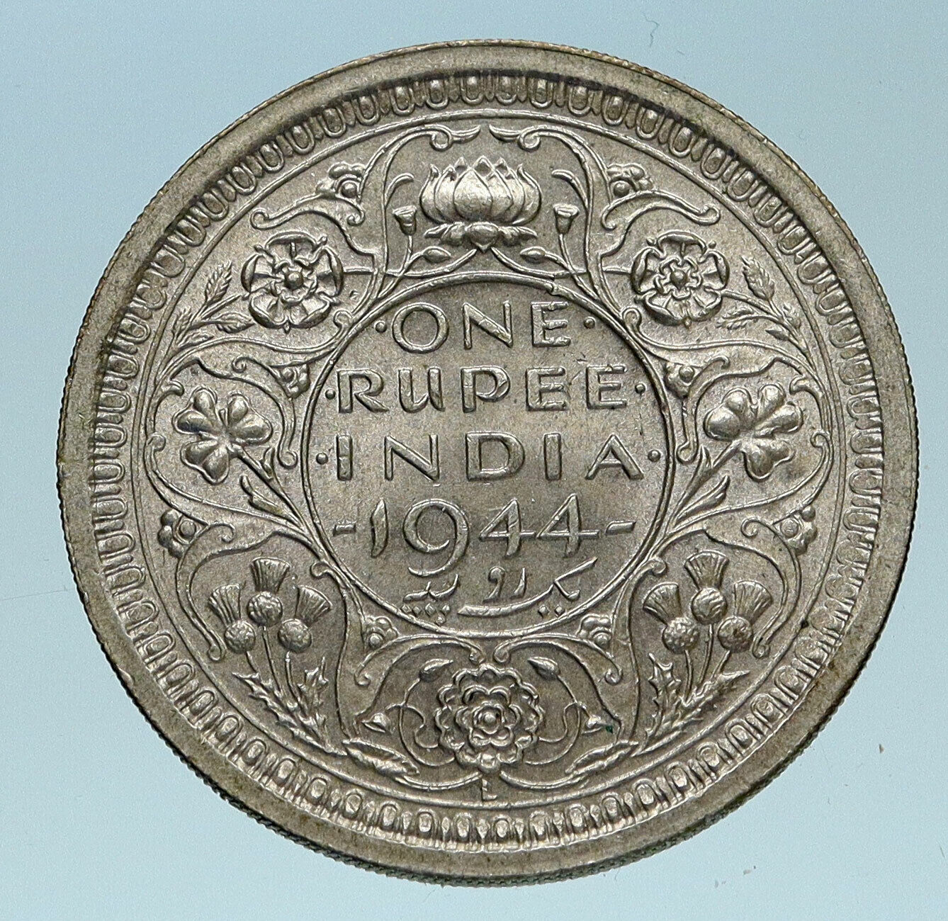 1944 INDIA UK States King George VI OLD Genuine Silver Rupee Indian Coin i83213