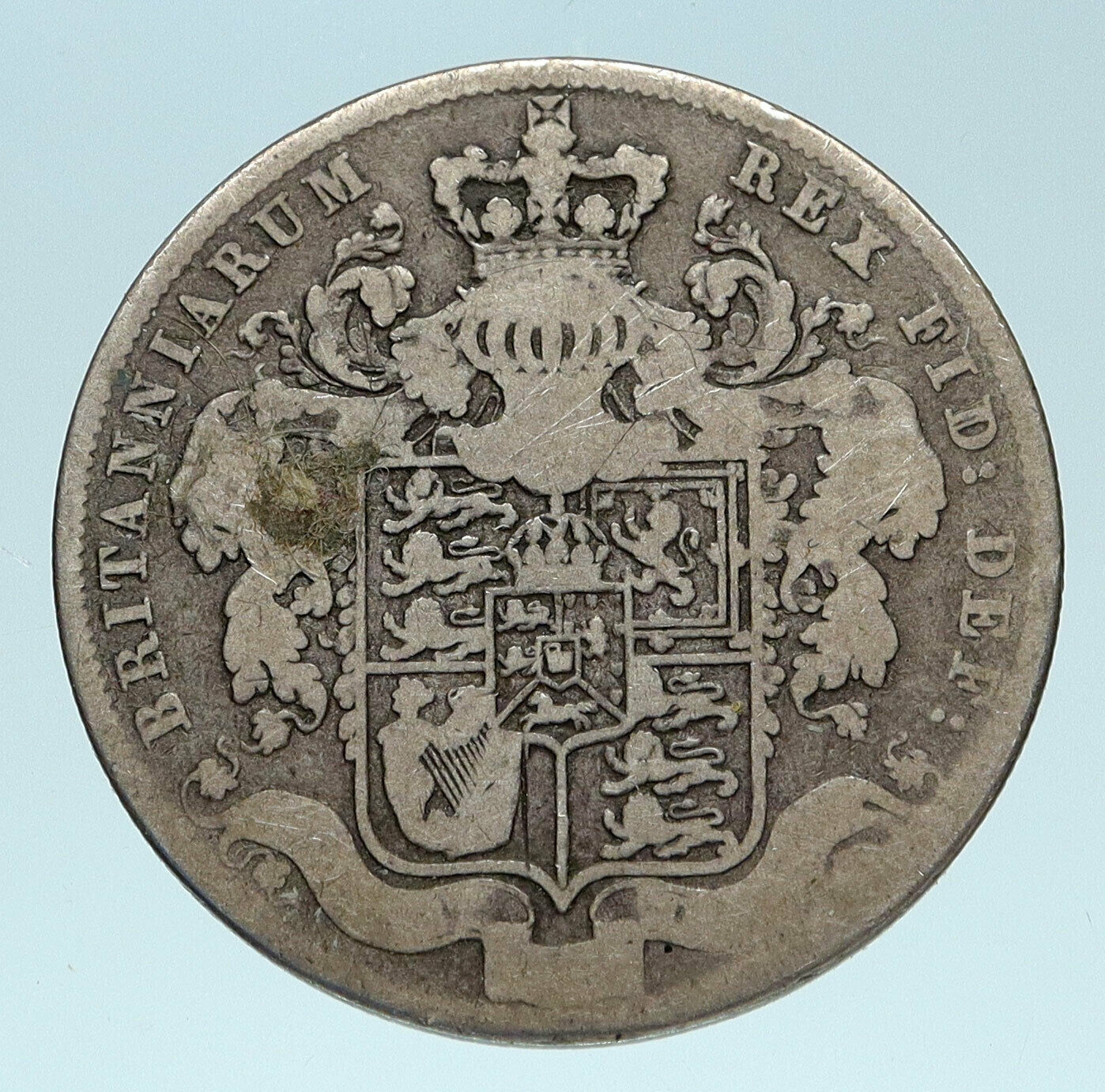 1825 UK Great Britain United Kingdom KING GEORGE IV Silver 1/2 Crown Coin i83235