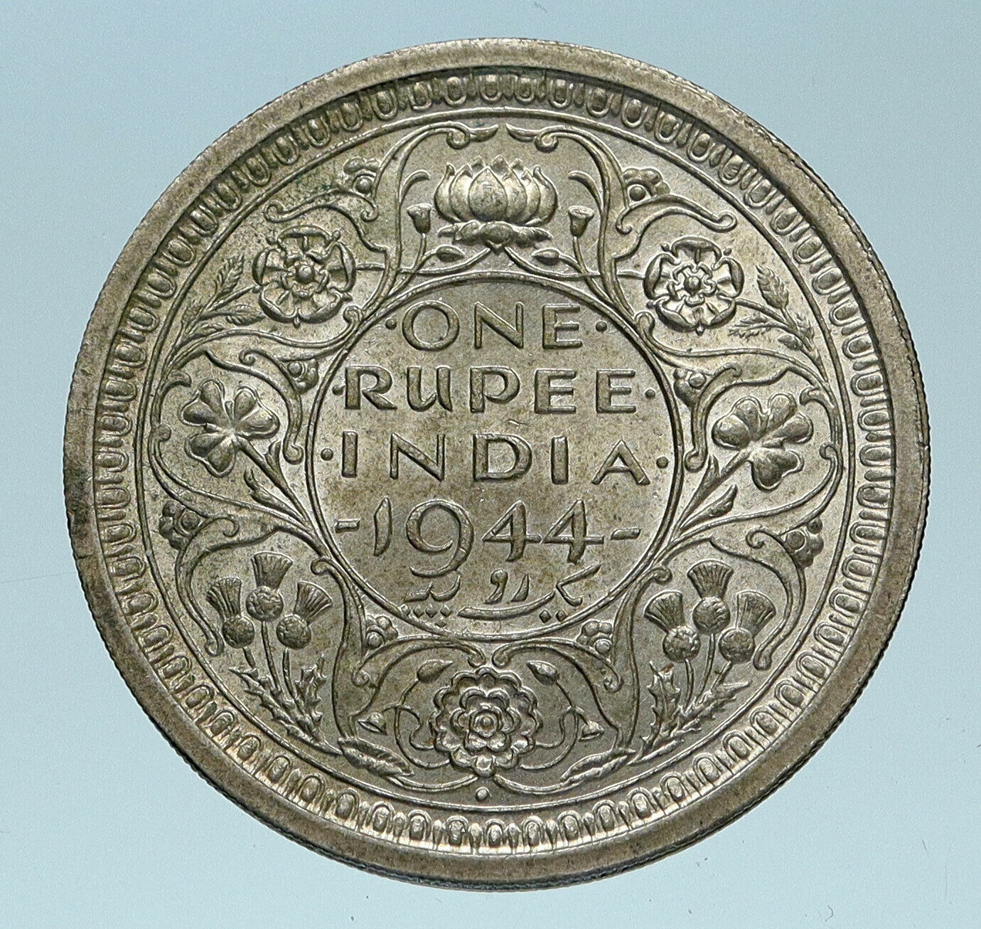 1944 INDIA UK States King George VI OLD Genuine Silver Rupee Indian Coin i83249