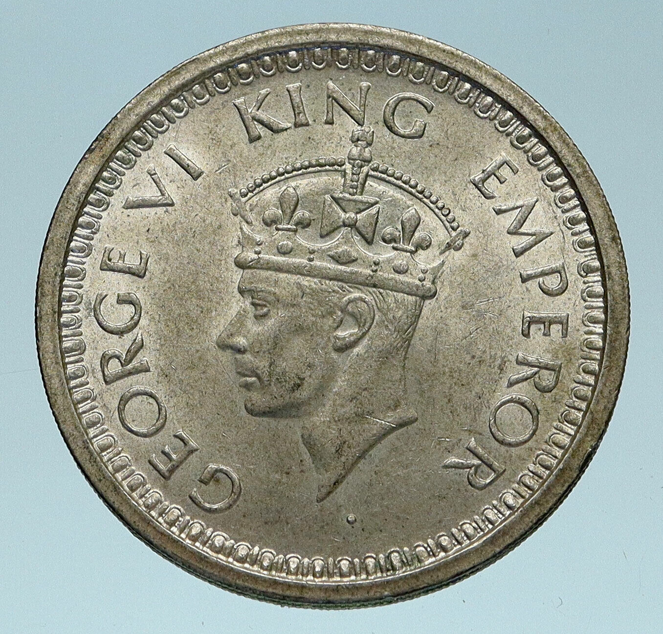 1944 INDIA UK States King George VI OLD Genuine Silver Rupee Indian Coin i83249