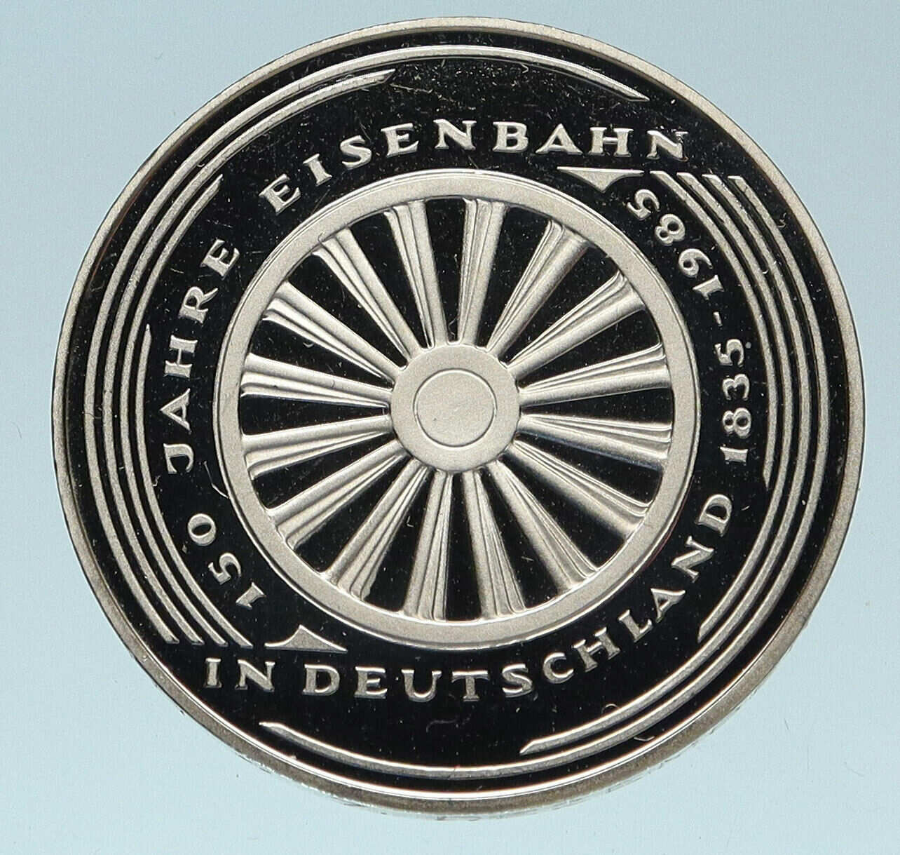 1985 GERMANY Eisenbahn German Railroads VINTAGE Proof 5 Mark German Coin i83250