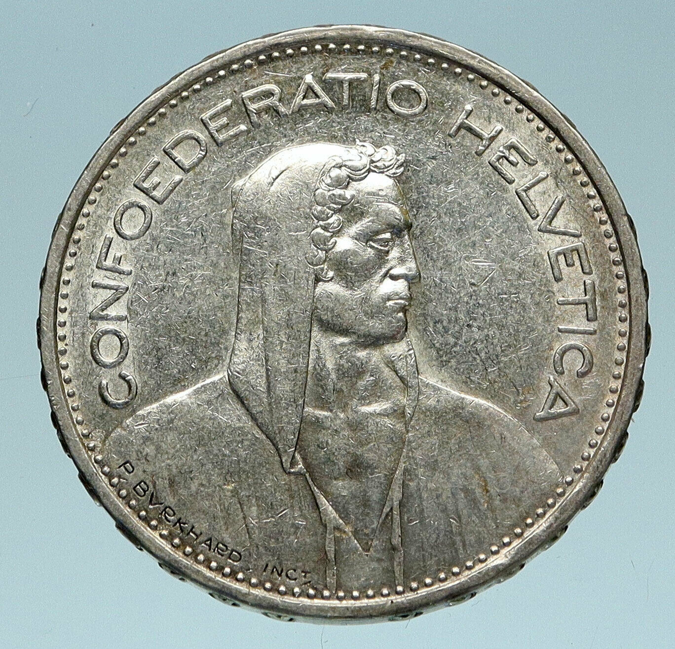 1959 Switzerland Founding HERO WILLIAM TELL 5 Francs Silver Swiss Coin i83263