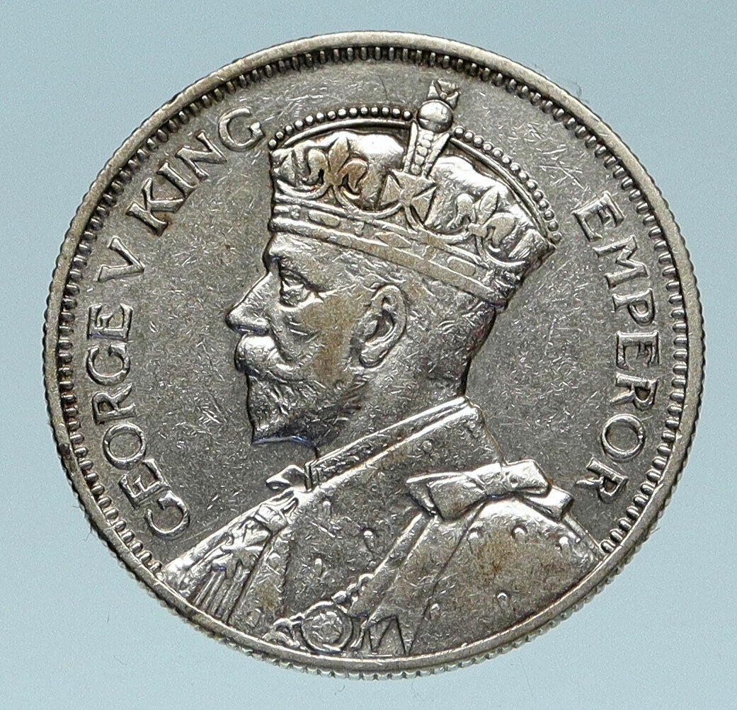 1936 FIJI UK King GEORGE V Outrigger Canoe Genuine Silver Shilling Coin i83273