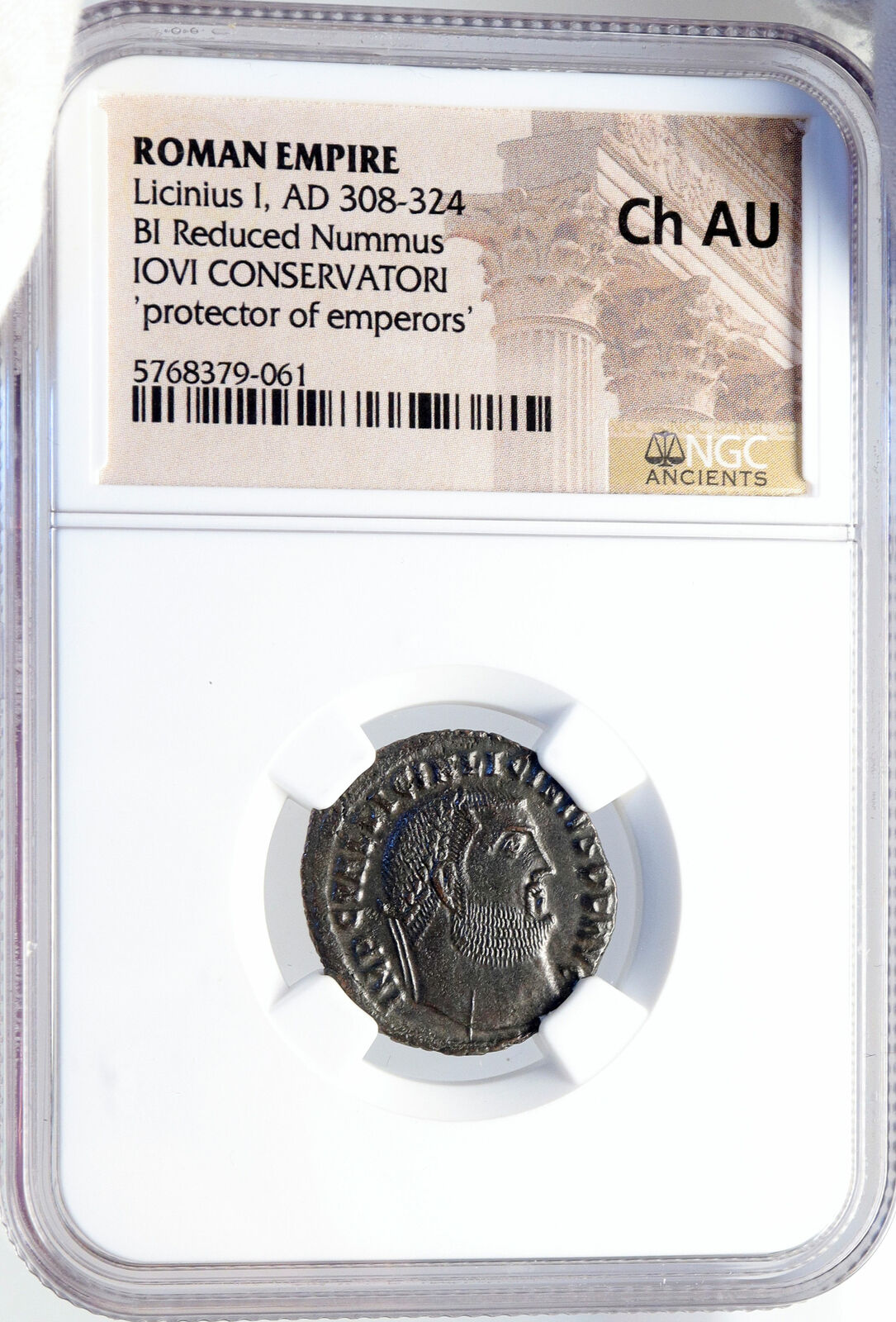 LICINIUS I Authentic Ancient 313AD Cyzicus Roman Coin JUPITER EAGLE NGC i82899