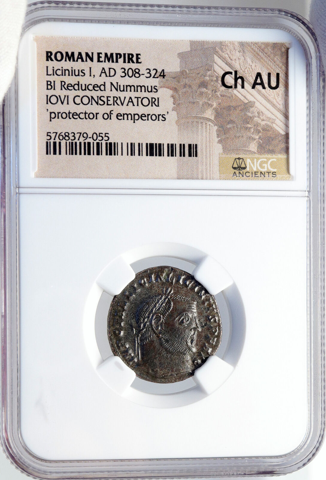 LICINIUS I Authentic Ancient 313AD Heraclea Roman Coin JUPITER EAGLE NGC i82898