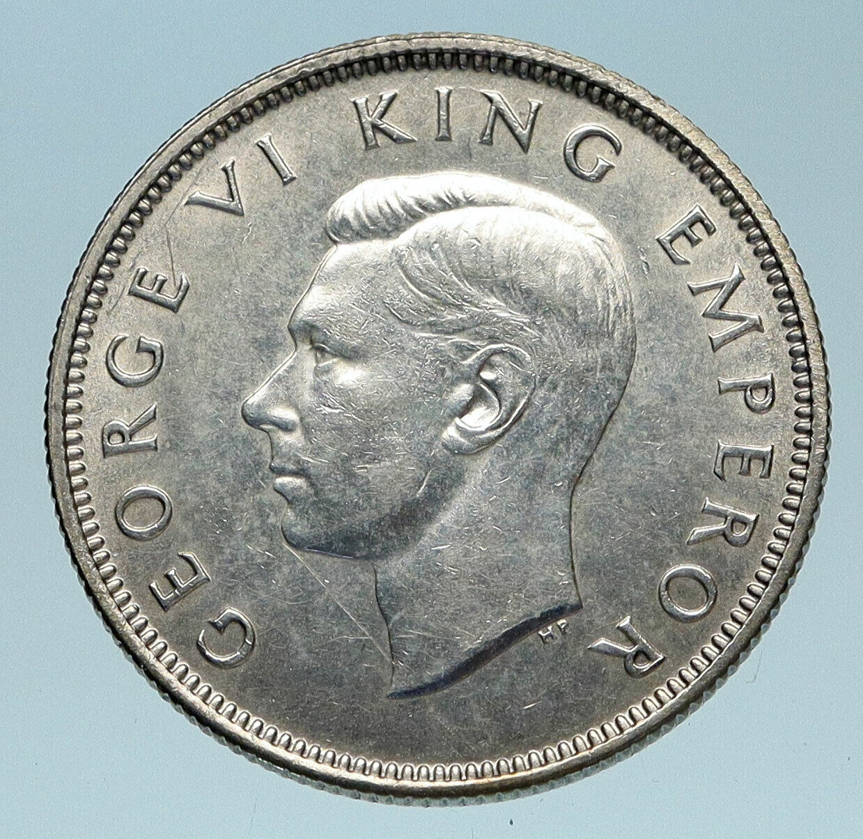 1941 NEW ZEALAND under UK King George VI Silver Florin Coin w KIWI BIRD i83289